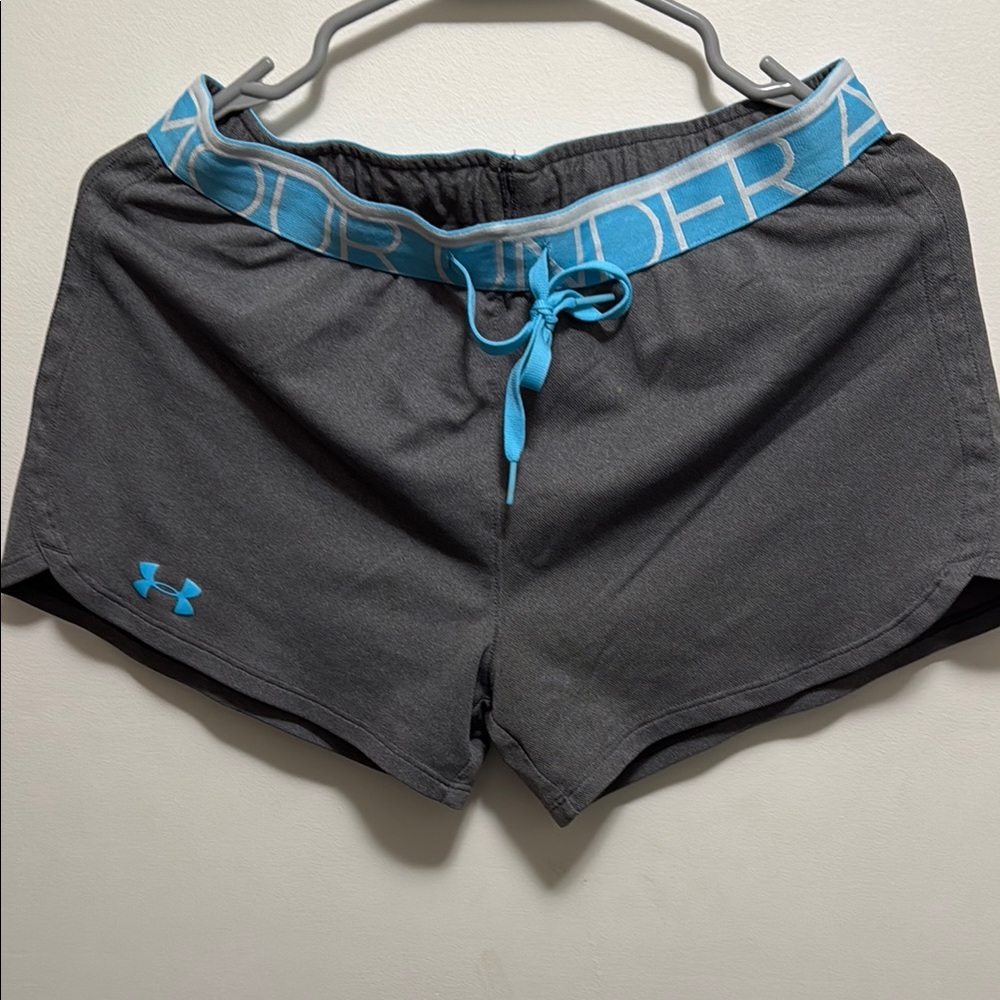 Under Armour Women's Gray Shorts with Blue Accents